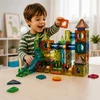 Magnetinės statybinės plytelės 200 Vnt Marble Run STEM Statybinis rinkinys vaikams nuo 3 metų