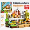 Magnetiniai blokeliai 100 vnt statybvietės 3D kubeliai vaikams 3+