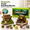 Magnetiniai konstrukciniai blokeliai KUBAI BLOKAI Didelis rinkinys 200 vnt + 10 figūrėlių