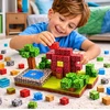 Magnetiniai statybiniai blokai, 208 vienetai, 3D statybiniai blokai, kubeliai, pikselių rinkinys
