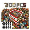 MAGNETINIŲ BLOKŲ RINKINYS 300 ELEMENTŲ + 10 FIGŪRIŲ + XXL 3D PLASTIKINĖ DĖŽĖ