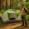 Malatec 4 asmenų kempingo turistinė palapinė, didelis vandeniui atsparus šeimos baldakimas