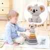 MALLE SENSORY GUMINIAI BLOKAI SOFT CREATIVE MONTESSORI TOWER PYRAMID 13 EL