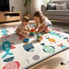 Malplay LAIKOMASIS VALČIUOTAS DVIPUŠIS PUOLŲ KILIMAS, DIDELIS 180x200 PUTOLAS VAIKAMS
