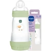 Mam 5953 PERFECT START ANTIKOLIKINIS BUTELIUKAS 260ML, ŽALIOS SPALVOS, MALTAS GAMTOJE