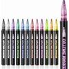 MARKERS 12 Vnt. GLITTER METALIC CONTOUR KREATIVNE „pasidaryk pats“ rašikliai