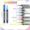 MARKERS 12 Vnt. GLITTER METALIC CONTOUR KREATIVNE „pasidaryk pats“ rašikliai