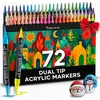 MARKERS 72 AKRILINIAI DVIELIAI DVIGUBAS ŠEPEČIO ANTGALIS, PLONAS, nepermatomas