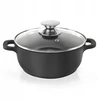 Orion granitinis puodas su stikliniu dangteliu GRANDE 20 cm, 2,3 l