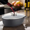 Marmurinė keptuvė 8 l žąsų viryklė + kvapioji priemonė DIDELI INDUKCIJA 38 CM Cheffinger