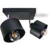 Lubinis šviestuvas Masterled Lampa sufitowa ścienna LED Elza x2 juoda regulowana reflektor 2xE27 loft