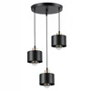 Masterled Lampa wisząca długa juoda klasyczna okrągła metalowe klosze nad stół 3xE27