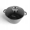 Masterpan Didelis GRANITINIS puodas 7L su dangteliu ir aromatinių rankenėlių sistema 24cm PILKA