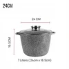 Masterpan Didelis GRANITINIS puodas 7L su dangteliu ir aromatinių rankenėlių sistema 24cm PILKA