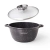 Masterpan Marmurinis puodas 24 cm su dangteliu ir aromatinių rankenėlių sistema 4,5 l