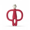 Matchstick Monkey sensorinis dantukas silikoninis Velvet Raudona