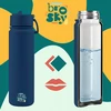 Mažas termo buteliukas su gėlėmis ir vabzdžiais, buteliukas vaikams Brosky Kids 450ml