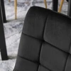 Mebel Elite Veliūrinė kėdė valgomojo kambariui Glamour aukso kojos svetainė kosmetiniam staliukui juoda YORK