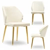 Mebel Partner CHIC SOLIDI GLAMOUR KĖDĖ, ŠVIESUS VELIŪRAS, ANT AUKSINĖS KOJELĖS, GASPAR, KREMINIS