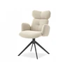 Mebel Partner DESIGNER BOUCLE KĖDĖ SU porankiais ir galvos atrama MADELINE BEIGE