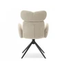 Mebel Partner DESIGNER BOUCLE KĖDĖ SU porankiais ir galvos atrama MADELINE BEIGE
