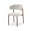 Mebel Partner DIZAININĖ VALGOMO KĖDĖ LAMB BEIGE IZOLDA METAL GRAIKIETŲ RIEŠUTŲ PAGRINDAS