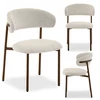 Mebel Partner DIZAININĖ VALGOMO KĖDĖ LAMB BEIGE IZOLDA METAL GRAIKIETŲ RIEŠUTŲ PAGRINDAS