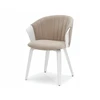 Mebel Partner ELEGANTIŠKA KAUŠINĖ KĖDĖ STILINGAM VALGOMO KAMBARIUI BEIGE GUZMAN BALTA MEDIENA