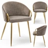 Mebel Partner ELEGANTIŠKA KĖDĖ ANT AUKSINIŲ KOJŲ CLARA SAND GLAMOUR