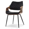 Mebel Partner ELEGANTIŠKA MODERNI KĖDĖ IŠ faneros veliūrinio metalo RENZO WALNUT Juodas