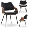 Mebel Partner ELEGANTIŠKA MODERNI KĖDĖ IŠ faneros veliūrinio metalo RENZO WALNUT Juodas