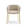 Mebel Partner ELEGANTIŠKA PATOGI SORIN BOUCLE BEIGE KĖDĖ AUKSINĖMIS KOJĖLĖMIS