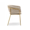 Mebel Partner ELEGANTIŠKA PATOGI SORIN BOUCLE BEIGE KĖDĖ AUKSINĖMIS KOJĖLĖMIS