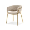 Mebel Partner ELEGANTIŠKA PATOGI SORIN BOUCLE BEIGE KĖDĖ AUKSINĖMIS KOJĖLĖMIS