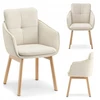 Mebel Partner ELEGANTIŠKA VALGOMO KĖDĖ SU RANKŲ ATRAMAIS MISTRAL BACKET BEIGE Ąžuolo