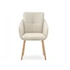 Mebel Partner ELEGANTIŠKA VALGOMO KĖDĖ SU RANKŲ ATRAMAIS MISTRAL BACKET BEIGE Ąžuolo