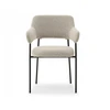 Mebel Partner ELEGANTIŠKOS SVETAINES KĖDĖS SU PONKČIAIS ​​BEIGE BOUCLE ERWIN Juodas