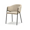 Mebel Partner MADINGA KĖDĖ SU NUGARA ANT ŠVIESIO METALINIO RĖMO CLOE BOUCLE BEIGE