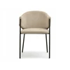 Mebel Partner MADINGA KĖDĖ SU NUGARA ANT ŠVIESIO METALINIO RĖMO CLOE BOUCLE BEIGE
