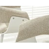 Mebel Partner MINIMALISTINĖ KAUŠINĖ KĖDĖ SVETAINEI BEIGE ŠENILĖ ELINA BALTA MEDIENA
