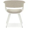 Mebel Partner MINIMALISTINĖ KAUŠINĖ KĖDĖ SVETAINEI BEIGE ŠENILĖ ELINA BALTA MEDIENA