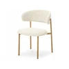 Mebel Partner MINIMALISTINĖ VIRTUVĖS KĖDĖ BOUCLE CREAM IZOLDA METAL LEGS Ąžuolas