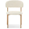 Mebel Partner MINIMALISTINĖ VIRTUVĖS KĖDĖ BOUCLE CREAM IZOLDA METAL LEGS Ąžuolas