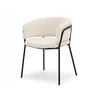 Mebel Partner MODERNI SORIN BOUCLE CREAM BUCKET KĖDĖ JUODO RĖME TIESIA KOJA