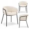 Mebel Partner MODERNI SORIN BOUCLE CREAM BUCKET KĖDĖ JUODO RĖME TIESIA KOJA