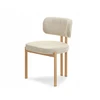Mebel Partner PATOGI KĖDĖ IŠ BEIGE BOUCLE AUDINIO, JAPANDI STYLE KELIS, Ąžuolo kojos