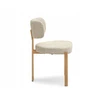 Mebel Partner PATOGI KĖDĖ IŠ BEIGE BOUCLE AUDINIO, JAPANDI STYLE KELIS, Ąžuolo kojos