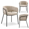 Mebel Partner PATOGI SORIN BOUCLE BEIGE KŪDINĖ KĖDĖ ANT JUODO VALGAMOJO PAGRINDO