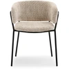 Mebel Partner PATOGI SORIN BOUCLE BEIGE KŪDINĖ KĖDĖ ANT JUODO VALGAMOJO PAGRINDO