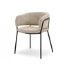 Mebel Partner PATOGI SORIN BOUCLE BEIGE KŪDINĖ KĖDĖ ANT JUODO VALGAMOJO PAGRINDO
